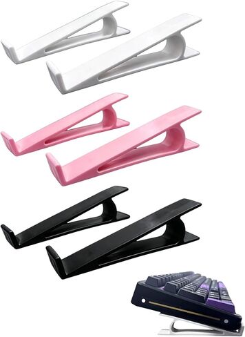 Keyboard Riser for Office Typing Comfort, Universal Keyboard Feet & Laptop Stand for Desk, Manual Keyboard Support for Mechanical and Slim Keyboards, 3-Color Set (Pink, Black, White) in Saudi Arabia
