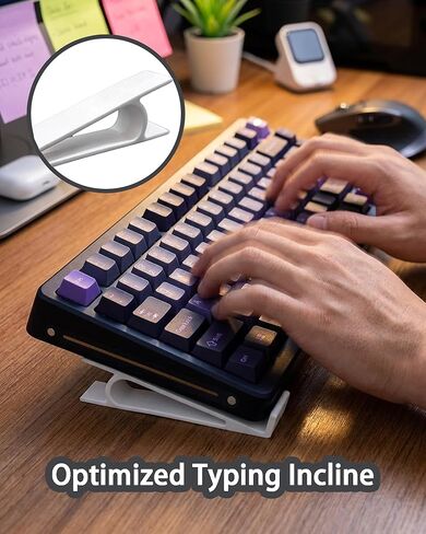 Keyboard Riser for Office Typing Comfort, Universal Keyboard Feet & Laptop Stand for Desk, Manual Keyboard Support for Mechanical and Slim Keyboards, 3-Color Set (Pink, Black, White) in Saudi Arabia
