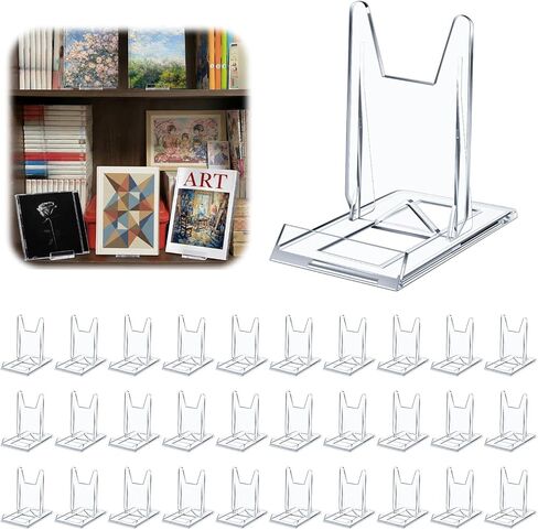 Hushee 5 Pack Acrylic Book Stand for Display Adjustable Clear Book Display Holder Easel Rack Stand for Home Office Back to School Library Bookshelf Comic Album CD Magazine Postcard Artworks in Kuwait