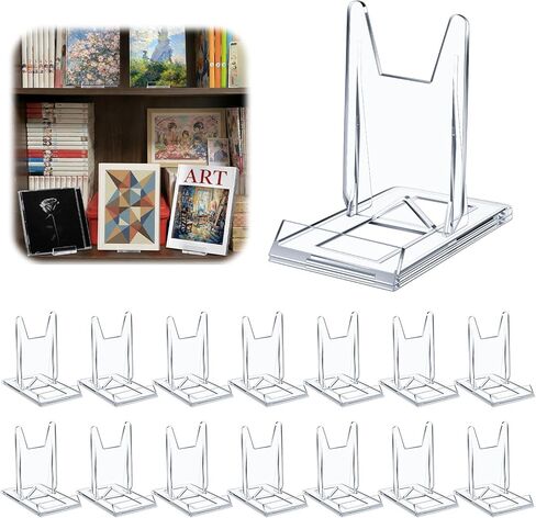 Hushee 5 Pack Acrylic Book Stand for Display Adjustable Clear Book Display Holder Easel Rack Stand for Home Office Back to School Library Bookshelf Comic Album CD Magazine Postcard Artworks in Kuwait