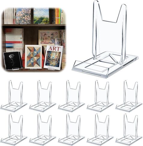 Hushee 5 Pack Acrylic Book Stand for Display Adjustable Clear Book Display Holder Easel Rack Stand for Home Office Back to School Library Bookshelf Comic Album CD Magazine Postcard Artworks in Kuwait
