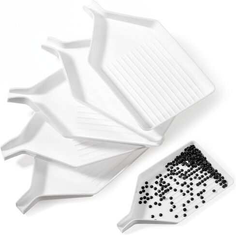 Macuezu Diamond Art Trays, 6 Pcs White Bead Sorting, Plastic Bead Organizer for Rhinestone, Diamond Art Tools and Accessories for DIY Crafts in Saudi Arabia
