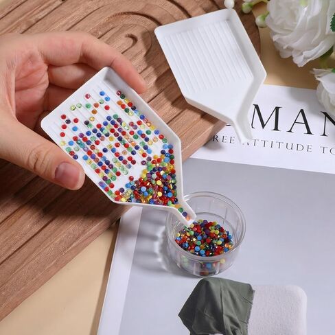 Macuezu Diamond Art Trays, 6 Pcs White Bead Sorting, Plastic Bead Organizer for Rhinestone, Diamond Art Tools and Accessories for DIY Crafts in Saudi Arabia
