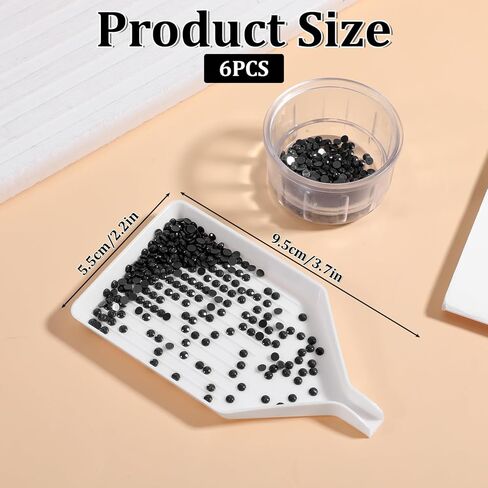 Macuezu Diamond Art Trays, 6 Pcs White Bead Sorting, Plastic Bead Organizer for Rhinestone, Diamond Art Tools and Accessories for DIY Crafts in Saudi Arabia
