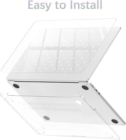 Compatible with MacBook Air 13 inch Case M1 A2337 A2179 A1932 2022 2021 2020 2019 Release, Cute White Polka Dot Protective Hard Shell Clear Cover for MacBook Air 13.3 inch in Saudi Arabia