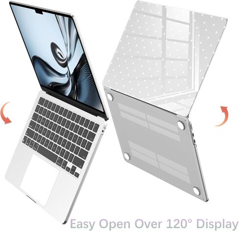 Compatible with MacBook Air 13 inch Case M1 A2337 A2179 A1932 2022 2021 2020 2019 Release, Cute White Polka Dot Protective Hard Shell Clear Cover for MacBook Air 13.3 inch in Saudi Arabia