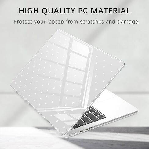 Compatible with MacBook Air 13 inch Case M1 A2337 A2179 A1932 2022 2021 2020 2019 Release, Cute White Polka Dot Protective Hard Shell Clear Cover for MacBook Air 13.3 inch in Saudi Arabia