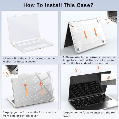 Compatible with MacBook Air 13 inch Case M1 A2337 A2179 A1932 2022 2021 2020 2019 Release, Cute White Polka Dot Protective Hard Shell Clear Cover for MacBook Air 13.3 inch in Saudi Arabia