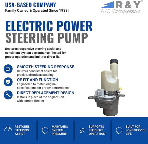 RYC Automotive Electric Power Steering Pump AD-0125E (Fits Volvo C30 2.4L, 2.5L 2008-2013; Fits Volvo C70 2.5L 2006-2013; Fits Volvo S40 2.4L, 2.5L 2005-2011; Fits Volvo V50 2.4L, 2.5L 2005-2011) in Kuwait