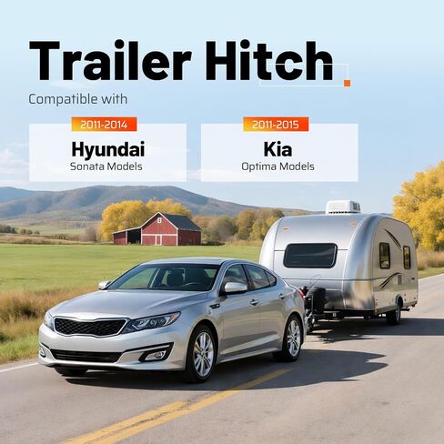 مصد سحب وصلة المقطورة من الفئة 1 مقاس 1.25 بوصة متوافق مع موديلات 2011-2014 Hyundai Sonata موديلات 2011-2015 Kia Optima وصلة سحب المقطورة مطلية بالمسحوق in Saudi Arabia