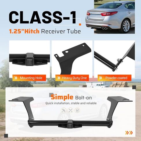 مصد سحب وصلة المقطورة من الفئة 1 مقاس 1.25 بوصة متوافق مع موديلات 2011-2014 Hyundai Sonata موديلات 2011-2015 Kia Optima وصلة سحب المقطورة مطلية بالمسحوق in Saudi Arabia