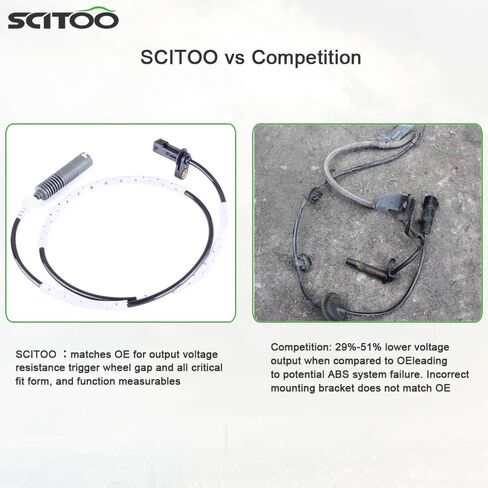 SCITOO 1 pc Rear Left or Right ABS Wheel Speed Sensor Fit for 2009-2013 for BMW 128i,2006-2011 for BMW 323i,2006 for BMW 325i/330i,2007-2011 for BMW 328i,2011 for BMW 335d ALS449 in Kuwait