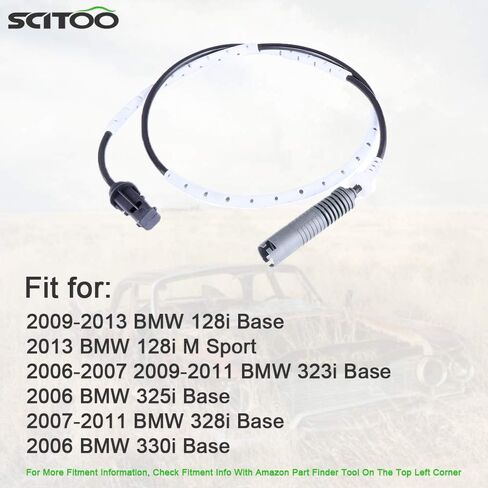 SCITOO 1 pc Rear Left or Right ABS Wheel Speed Sensor Fit for 2009-2013 for BMW 128i,2006-2011 for BMW 323i,2006 for BMW 325i/330i,2007-2011 for BMW 328i,2011 for BMW 335d ALS449 in Kuwait