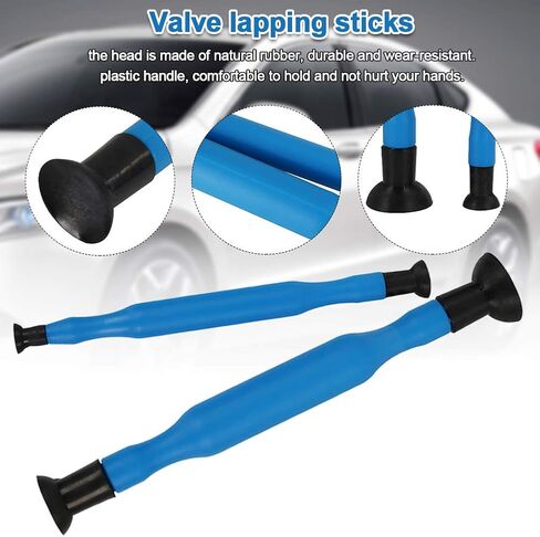 2pcs Double Ended Valve Hand Lapping Grinding Sucker Kit, Manual Grinding Stick with Sucker Cups, Hand Valve Lapping Tool for Vehicle Oil Systems Maintenance and Repair (Color:Blue) in Saudi Arabia