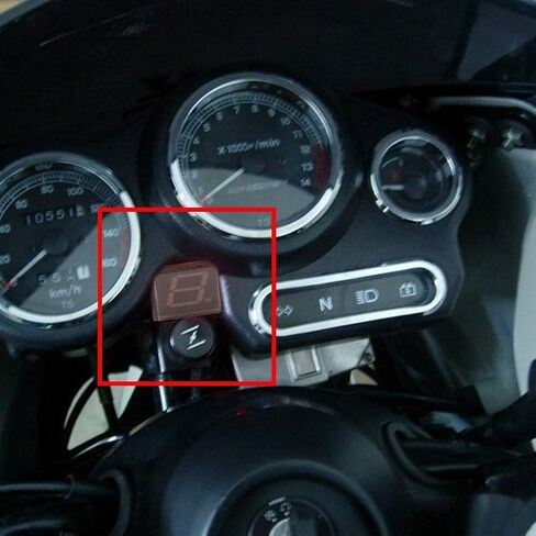 Universal Digital Motorcycle Gear Indicator, 6 Speed 0-6 Gear Position with High Bright Blue LED Display, Plug & Play Shift Lever Sensor for Most Motorcycles in Kuwait
