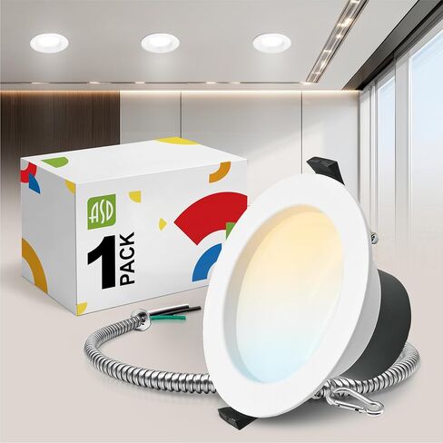 ASD 9/10 Inch Commercial Canless LED Downlight, Power Adjustable 20/30/40W Lighting, Round Dimmable Recessed Ceiling Light Fixture, 5 CCT 2700K-5000K, 120-277V IC Rated UL & Energy Star in Saudi Arabia