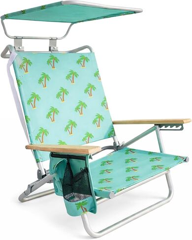 Bliss Hammocks BBC-350-PT Folding Beach Chair, 5 Reclining Positions, Detachable Cooler Bag, Palm Tree in Saudi Arabia