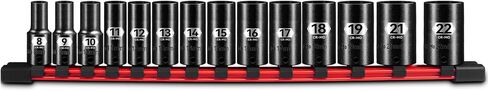 14-Piece 3/8" Drive Semi-Deep Impact socket set, Metric Size (8-22mm) 6-Point Socket Set, CR-MO Steel for Automotive & Industrial in Saudi Arabia