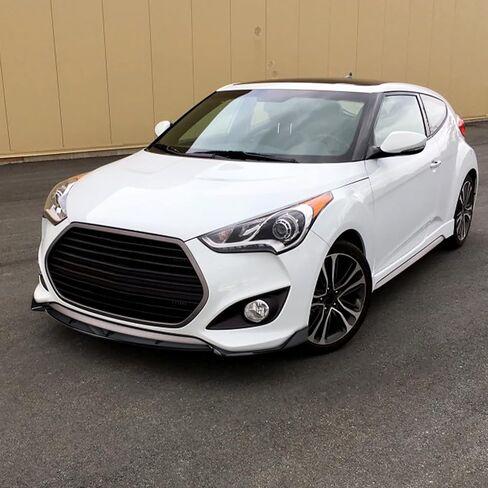 سبويلر شفة مصد أمامي أسود لامع من Spec-D متوافق مع 2013-2017 Hyundai Veloster Turbo in Kuwait