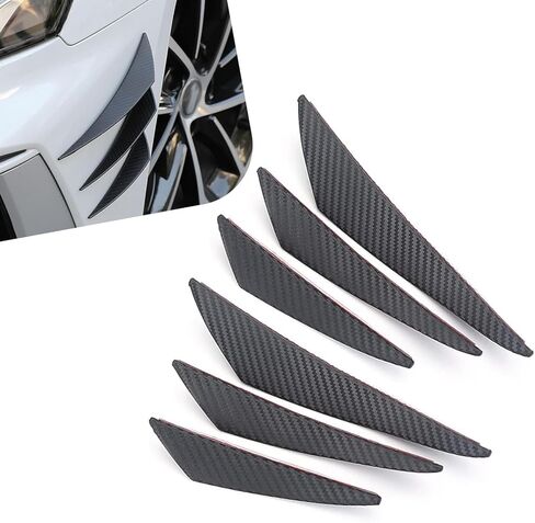 6PCS Car Spoiler Canard Kit, Anti-Collision Auto Front Bumper Lip Splitter, PVC Self-Adhesive Car Body Anti-Scratch Diffuser Spoiler Decor, Universal Exterior for Most Cars(Glossy Black) in Saudi Arabia