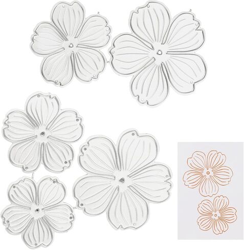 2pcs Flower Metal Cutting Dies, Die Cuts for Card Making Decorative Embossing Paper Dies Wedding Flower Cut Stencils Carbon Steel Template for DIY Album Art Scrapbooking Card Making in Kuwait