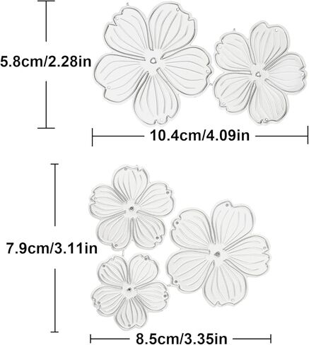 2pcs Flower Metal Cutting Dies, Die Cuts for Card Making Decorative Embossing Paper Dies Wedding Flower Cut Stencils Carbon Steel Template for DIY Album Art Scrapbooking Card Making in Kuwait