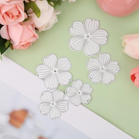 2pcs Flower Metal Cutting Dies, Die Cuts for Card Making Decorative Embossing Paper Dies Wedding Flower Cut Stencils Carbon Steel Template for DIY Album Art Scrapbooking Card Making in Kuwait