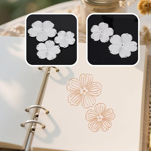 2pcs Flower Metal Cutting Dies, Die Cuts for Card Making Decorative Embossing Paper Dies Wedding Flower Cut Stencils Carbon Steel Template for DIY Album Art Scrapbooking Card Making in Kuwait