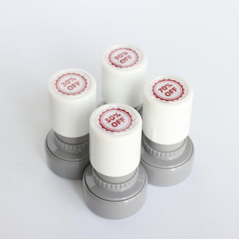 4Pcs Red Discount Pre-Inked Stamp Set, 30% 50% 70% 90% Discount Sale Symbols, Circular Business Office Stamp for Pricing, Retail Store Promotion & Marketing, 0.9'' Round Impression Size in Saudi Arabia