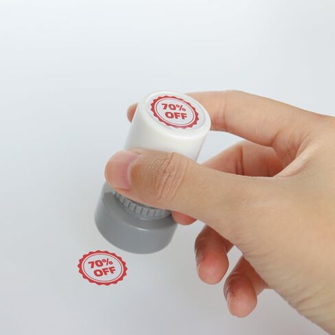 4Pcs Red Discount Pre-Inked Stamp Set, 30% 50% 70% 90% Discount Sale Symbols, Circular Business Office Stamp for Pricing, Retail Store Promotion & Marketing, 0.9'' Round Impression Size in Saudi Arabia