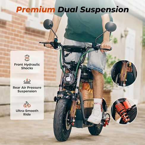 iScooter Electric Scooter for Adults with Seat, 1500W Motor, 35MPH Top Speed & 45 Miles Range, 15" Vacuum Pneumatic Tires, Dual Suspension, Hydraulic Disc Brakes, Commuter E Scooter with Basket & Bag in Saudi Arabia