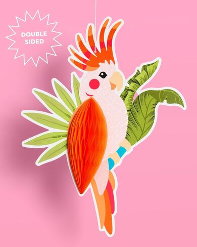 xo، Fetti Tropical Accordions - مجموعة ديكورات معلقة مكونة من 8 قطع | حفلة استوائية، لوا، فلامينجو، الطوقان، إكليل الكركديه، عيد ميلاد الصيف، بناتي in Kuwait