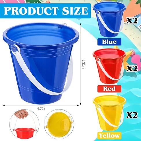 Civaner 24 Pcs Splish Splash Party Decorations 18 Summer Pool Party Centerpiece Sticks 6 Beach Sand Buckets with Raffia Hawaiian Beach Balls Table Toppers Sand Pails Set for Summer Birthday Supplies in Kuwait