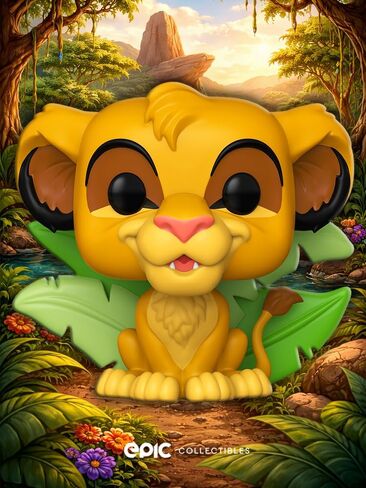 Epic Collectibles Pop The Lion King - Simba with Leaves Exclusive Vinyl Figure Included with Box Protector Compatible for Funko in Kuwait