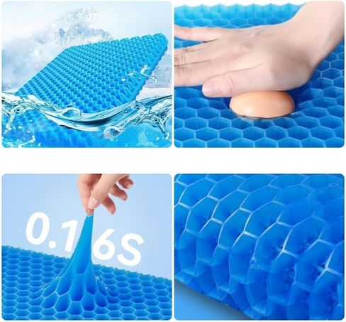 Gel Seat Cushion – Ergonomic Comfort for Office, Car, Travel & Pregnancy | Back Pain, Coccyx, Supports Spine, Breathable & Cooling for Summer | Designed for Chairs & Long Sitting in Saudi Arabia