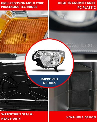المصباح الأمامي متوافق مع 2002 2003 2004 2005 Ford Explorer (لا يناسب موديلات Sport & Sport Trac) زوج استبدال عاكس كهرماني مبيت من الكروم in Saudi Arabia