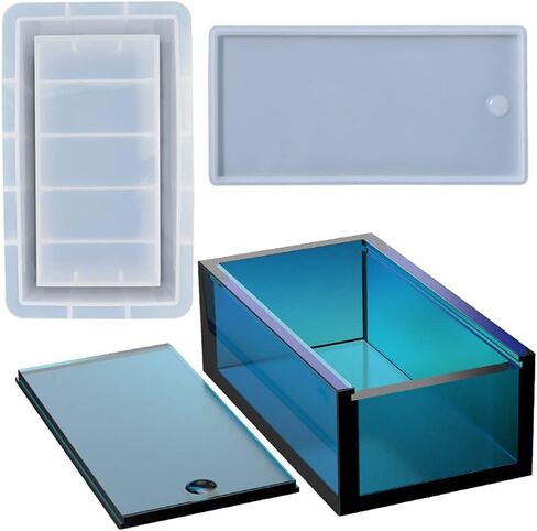 Yeahii Dominoes Box with Lid Epoxy Resin Mold Chess Tissues Napkin Storage Case Silicone Mould DIY Crafts Jewelry Holder Mold as the picture shown 2SS310782_BCY0726 in Saudi Arabia