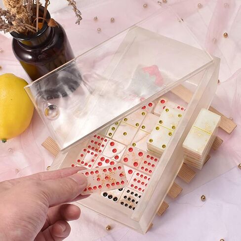 Yeahii Dominoes Box with Lid Epoxy Resin Mold Chess Tissues Napkin Storage Case Silicone Mould DIY Crafts Jewelry Holder Mold as the picture shown 2SS310782_BCY0726 in Saudi Arabia