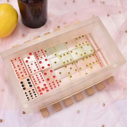 Yeahii Dominoes Box with Lid Epoxy Resin Mold Chess Tissues Napkin Storage Case Silicone Mould DIY Crafts Jewelry Holder Mold as the picture shown 2SS310782_BCY0726 in Saudi Arabia