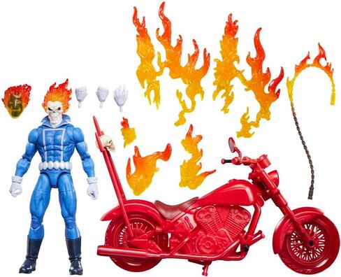 Marvel Legends Series Ghost Avenger Johnny Blaze Collectible Figure with 6" Scale Motorcycle Comic Inspired in Saudi Arabia