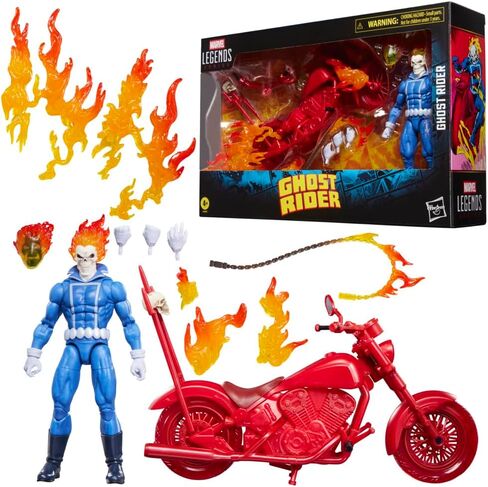 Marvel Legends Series Ghost Avenger Johnny Blaze Collectible Figure with 6" Scale Motorcycle Comic Inspired in Saudi Arabia