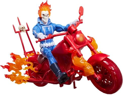 Marvel Legends Series Ghost Avenger Johnny Blaze Collectible Figure with 6" Scale Motorcycle Comic Inspired in Saudi Arabia