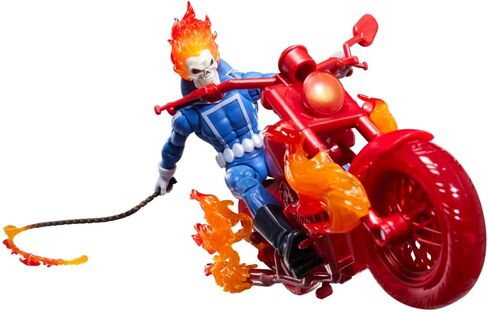 Marvel Legends Series Ghost Avenger Johnny Blaze Collectible Figure with 6" Scale Motorcycle Comic Inspired in Saudi Arabia