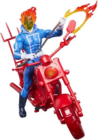 Marvel Legends Series Ghost Avenger Johnny Blaze Collectible Figure with 6" Scale Motorcycle Comic Inspired in Saudi Arabia