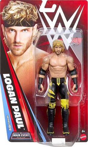 شخصية Mattel WWE Logan Paul Action، سلسلة الحدث الرئيسي #164، نجم سوبر قابل للتجميع مقاس 6 بوصات مع 14 نقطة مفصلية ومظهر يشبه الحياة in Kuwait