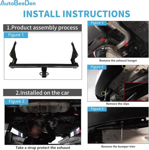 Class 3 Trailer Hitch, 2-Inch Receiver, Compatible with Mazda CX-5 Excluding Diesel 2013-2025, Bright Black Color Tow Hitch in Saudi Arabia