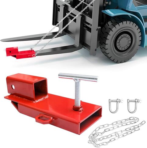 Forklift Hitch Attachment, 2 Inch Hitch Receiver Pallet Fork Trailer Towing Adapter with Safety Chain,1PC (Black) in Saudi Arabia