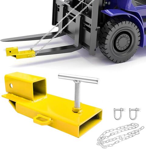 Forklift Hitch Attachment, 2 Inch Hitch Receiver Pallet Fork Trailer Towing Adapter with Safety Chain,1PC (Black) in Saudi Arabia