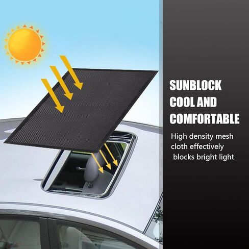 Car Roof Sunroof Sunshade Net, Outdoor Cooling Camping Skylight Ventilation Net, 39.37" x 25.59" Adsorption Sunscreen Heat Insulation Protective Mesh, Universal for Most Vehicles (Black) in Kuwait