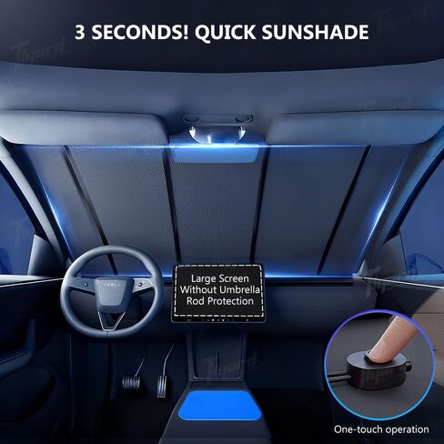 Automatic Lifting Car Windshield Sunshade for Tesla Model Y/Y Juniper, Model 3/3 Highland, Tesla Electric Windshield Sunshade, Auto-Retractable One-Touch Control Smart Sunshade in Saudi Arabia